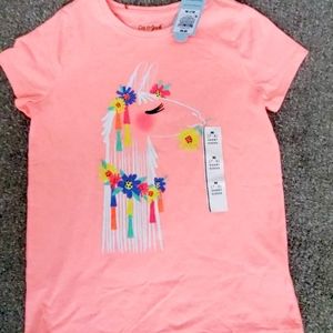 NWT Cat & Jack Girls 7-8 Lama T-shirt